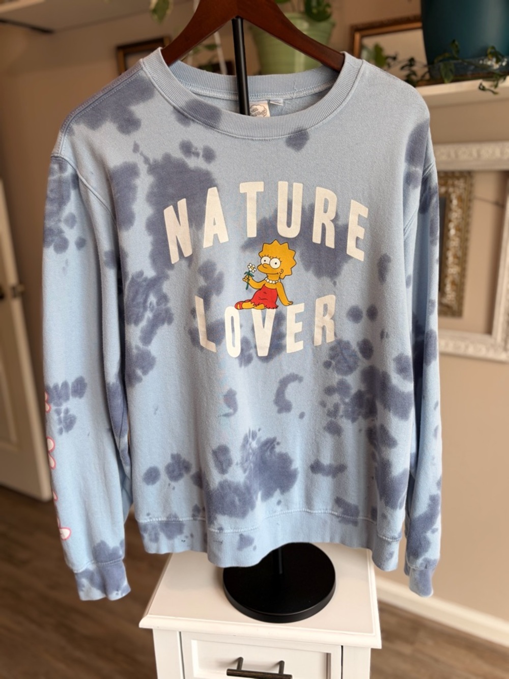 Crewneck 'Nature Lover' Graphic Sweatshirt - Light Blue